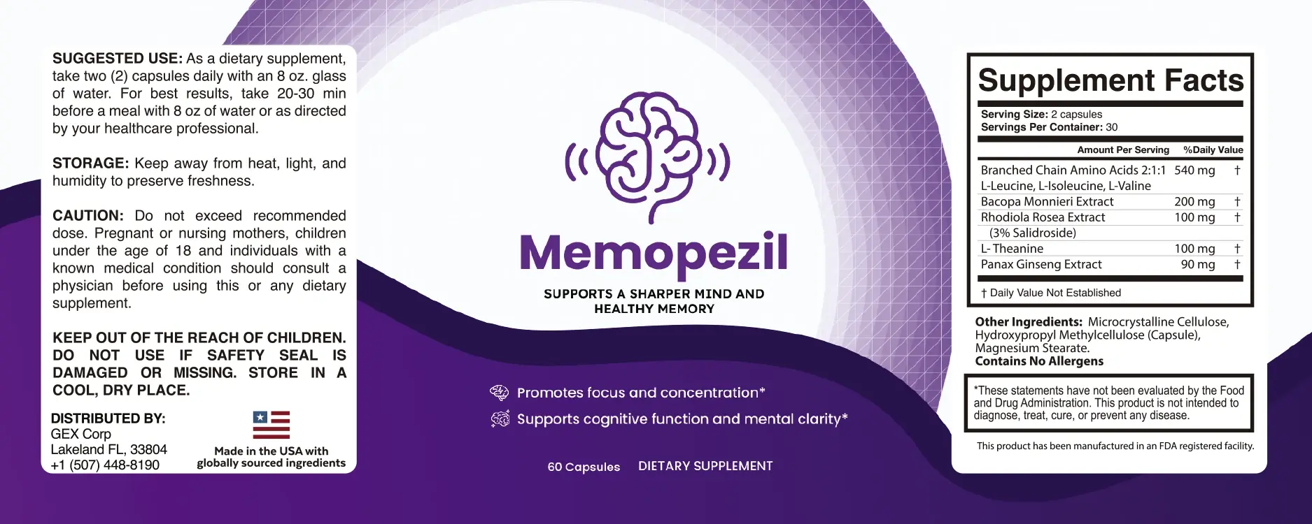 Memopezil supplement
